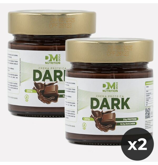 SET 2 Conf. Creme Proteiche Spalmabili al Cioccolato fondente-DARK-DM FOOD