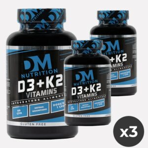 SET da 3 Integratori Alimentari di Vitamina D e Vitamina K in compresse- D3+K2 VITAMINS-DM NUTRITION