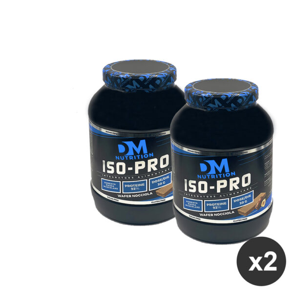 Set 2 Proteine isolate alta solubilita' a wafer nocciola -ISO PRO-DM Nutrition