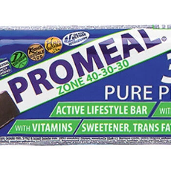 Barretta proteica Promeal 30% Pure Protein di Volchem con incarto blu e bianco.