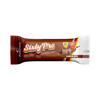 Barretta proteica SixtyPro al gusto cioccolato da 60 grammi con 24 grammi di proteine e basso contenuto di zuccheri.