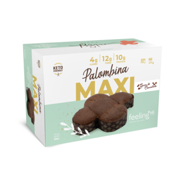 Confezione da 500g di Palombina Maxi FeelingOk al cioccolato, un dolce proteico keto friendly in formato grande.