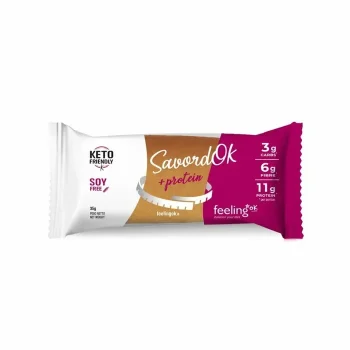 Confezione singola di SavordOk proteico FeelingOk con indicazioni nutrizionali keto friendly.